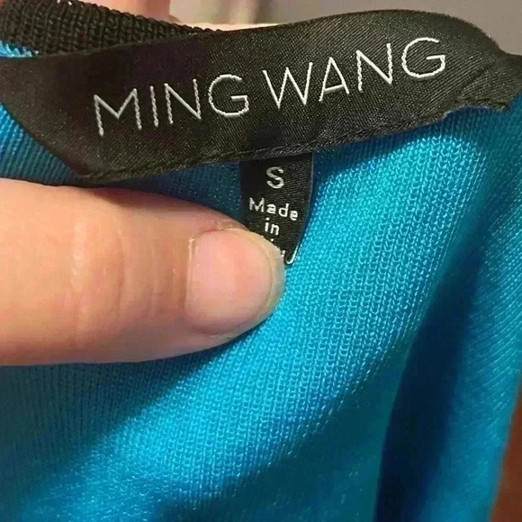 Ming Wang Blue Tank w/Black Neckline Top Size Small - Picture 2 of 7